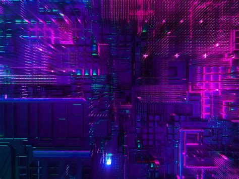 3d Technology Digital Art Purple Color 4k Abstract Hd Desktop Wallpaper Widescreen High