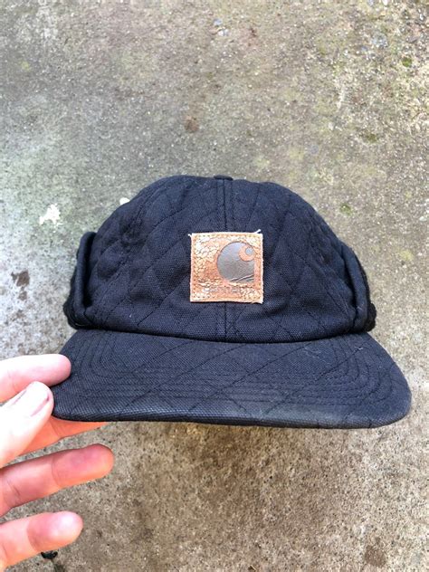 Vintage Vintage Faded Quilted Carhartt Hunting Ear Flap 6 Panel Hat