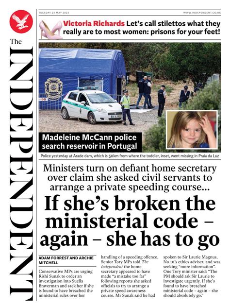 Independent Front Page Rd Of May Tomorrow S Papers Today