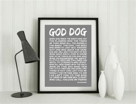 Printable Dog Print God Dog Poem Typography Art Print Etsy