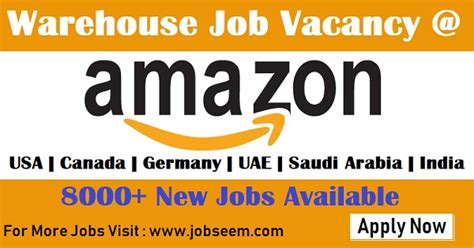 Amazon Careers Vacancy Openings For Amazon Warehouse Jobs Job Careers