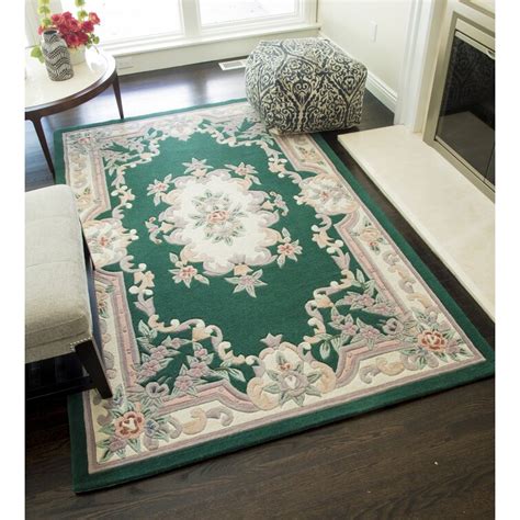 The Conestoga Trading Co Oriental Handmade Tufted Wool Emerald Green Area Rug And Reviews Wayfair