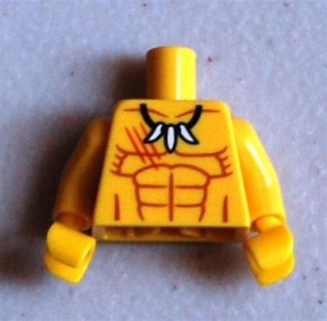 Lego Minifig Torso Bare Chest With Muscles Outline And Tooth Necklace Ebay