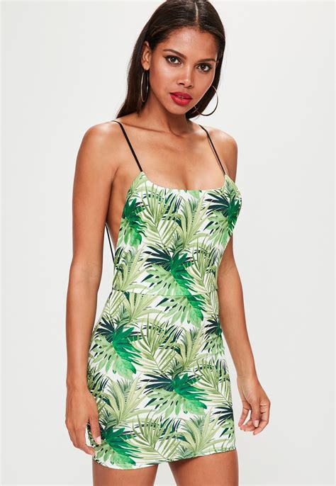 Missguided White Strappy Printed Backless Bodycon Dress Best Summer Dresses Women Dress