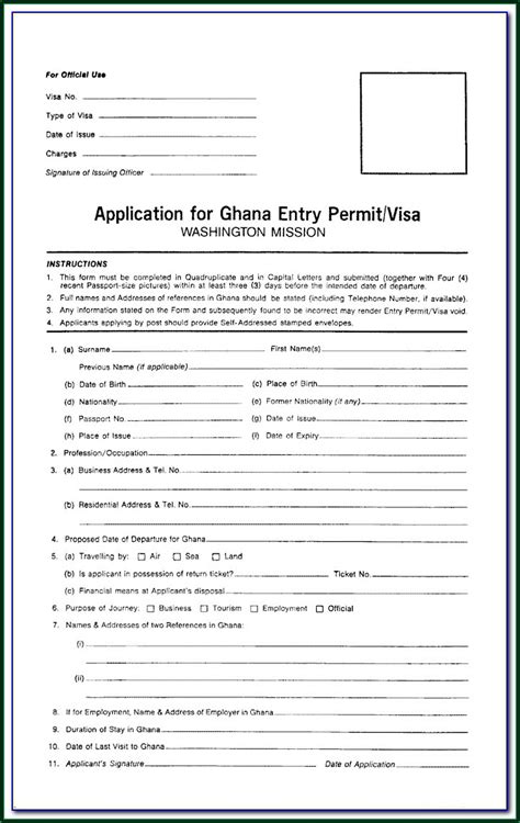 Ghana Visa Application Form Canada Form Resume Examples Ajydxpnbyl
