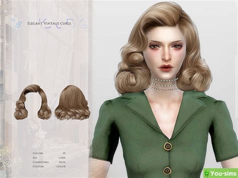 Скачать Прическа Elegant Vintage от Wingssims к Sims 4 You Sims