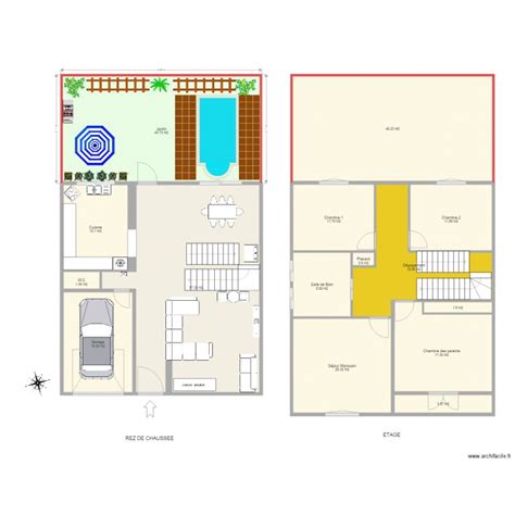 Plan de maison Duplex Plan dessiné par louiz