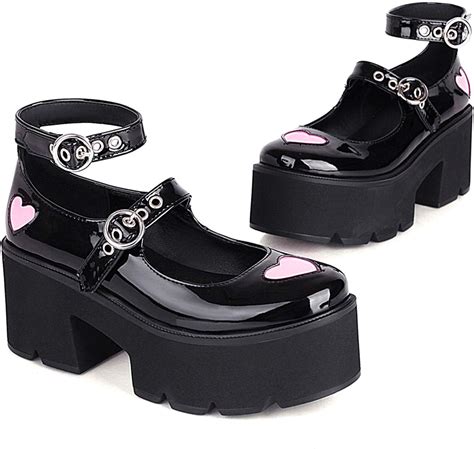 Erocalli Platform Mary Jane Shoes For Women Chunky High Heel Pumps Cute