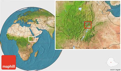 Satellite Location Map Of Addis Ababa