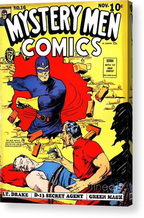 Classic Comic Book Cover Mystery Men Comics 1200 Acrylic Print By Wingsdomain Art And
