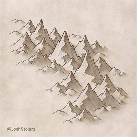 How To Draw Mountains On A Map — Mapeffects Josh Stolarz Mountain