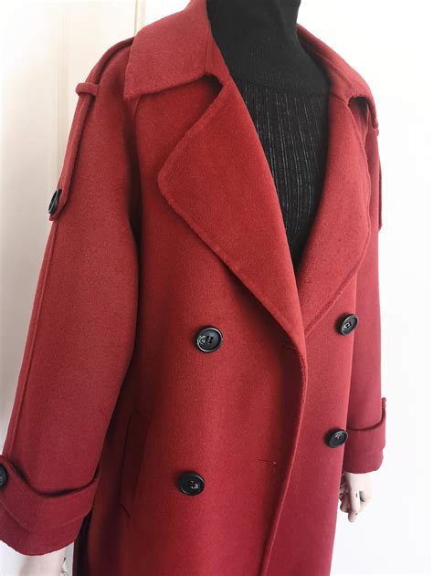 Red Wool Coat Women Fashion Autumn Winter Sided Wool Long Coat Etsy