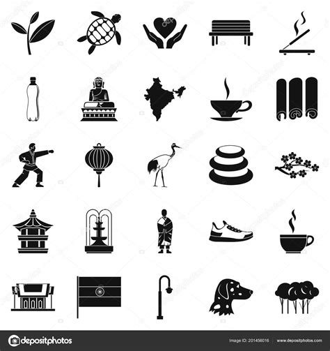 Martial Arts Icons Set Simple Style — Stock Vector © Ylivdesign 201456016