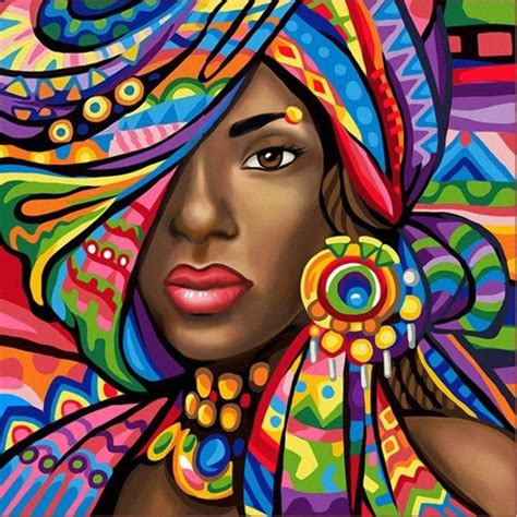 African Woman Diamond Painting Art Kit Full Drill Diamond Art Etsy