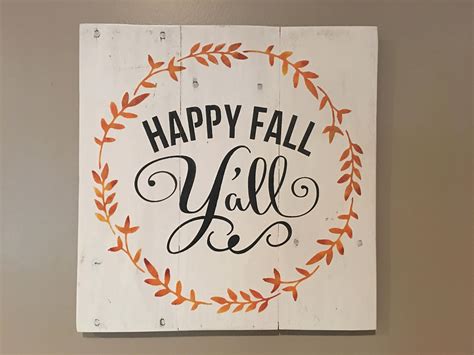 Happy Fall Yall Sign Pallet Sign Wood Sign Fall Decor Holiday