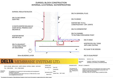 Technical Drawings Icf Insulated Concrete Forms Delta Membranes