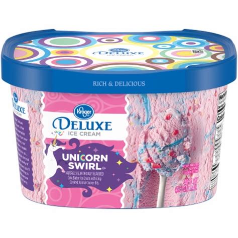 Kroger Deluxe Unicorn Swirl Ice Cream 48 Fl Oz Metro Market