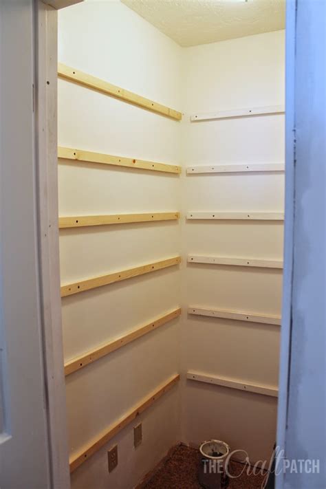 This is the easiest way to add shelving to a closet or pantry. How to Build Pantry Shelving - The Craft Patch