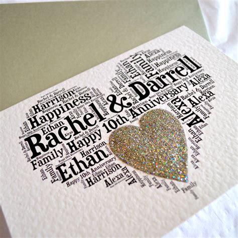 2,050 10th anniversary clip art images on gograph. Personalised 10th Wedding Anniversary Love Sparkle Card By Sew Very English | notonthehighstreet.com