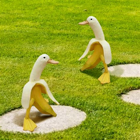 Creative Banana Duck Art Statue Garden Yard Outdoor Banana Etsy
