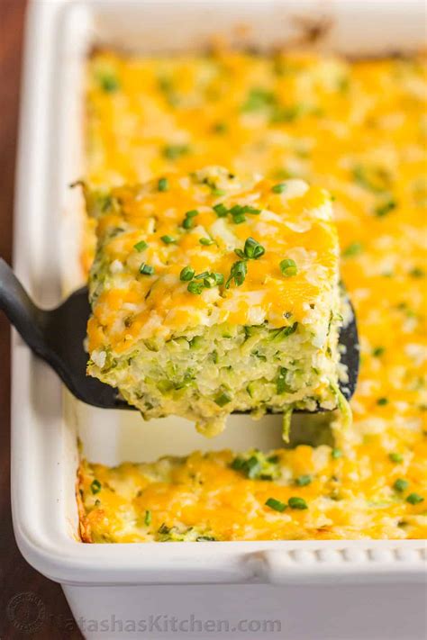 This cheesy chicken broccoli rice casserole is the easiest meal you'll make all week and is sure to become a new family favorite! Cheesy Zucchini Casserole Recipe - NatashasKitchen.com