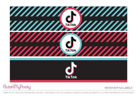 Download These Fun Free Tiktok Party Printables Water Bottle Labels