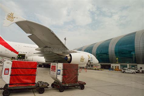 Airbus A380 Docked In Dubai Airport Editorial Stock Photo Image Of