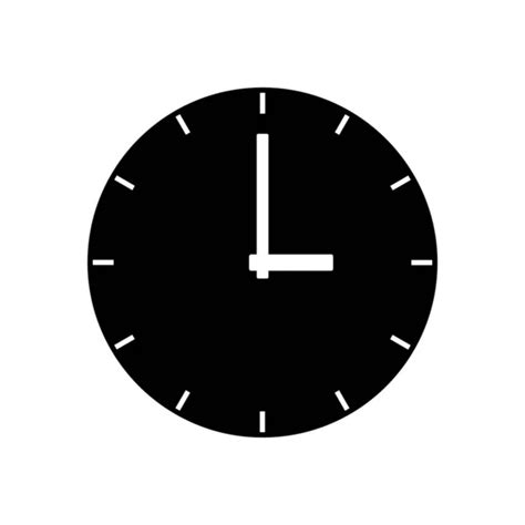 Simple Icon Clock Black Icon White Background Stock Vector Image By