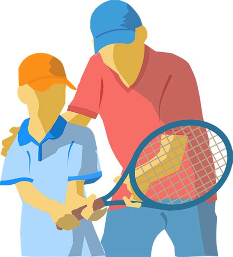 Tenis Ziemny Trener Tenisa Lekcja Darmowa Grafika Wektorowa Na Pixabay Pixabay