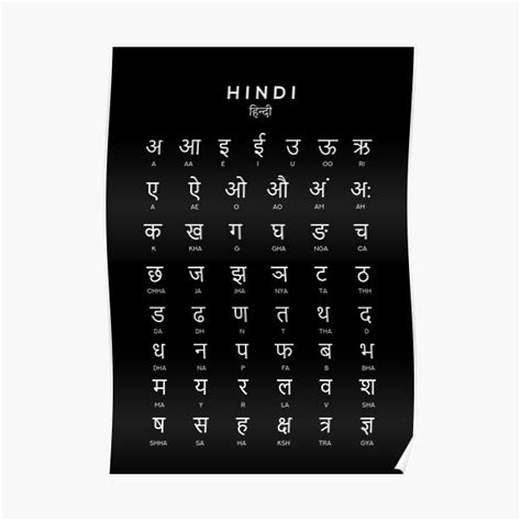 Hindi Alphabet Chart Hindi Varnamala Language Chart White Ph