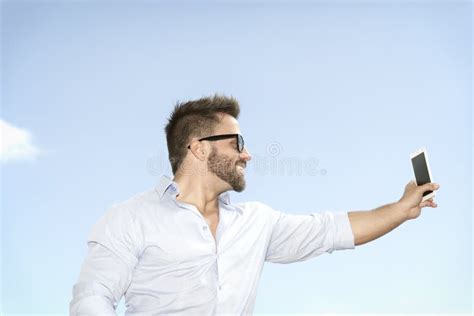 Man Taking Selfie Stock Image Image Of Glasses Person 59448797