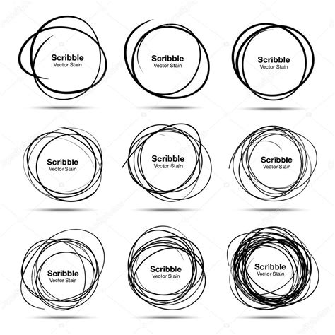 Set Of 9 Hand Drawn Scribble Circles Stock Vector By ©artishokcs1 58850253