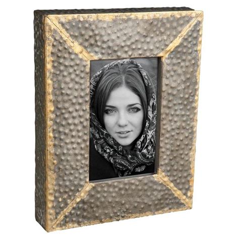 Foreside Home And Garden 5x7 Hammered Metal Picture Frame Metal Photo