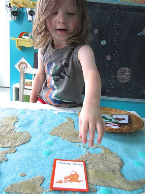 Montessori Continents Map And Quietbook With 3 Part Cards Montessori