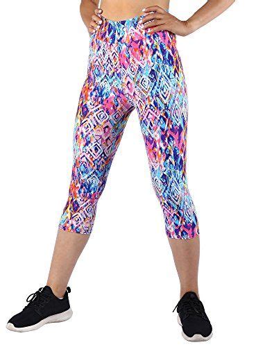 manstore women s printed active workout capri leggings fitted stretch tights exercise active