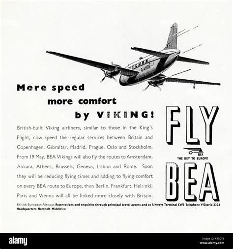 1971 Original Vintage Bea British European Airways Airline Magazine Ad