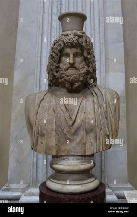 Bust Of Serapis Marble Roman Copy After A Greek Original From The