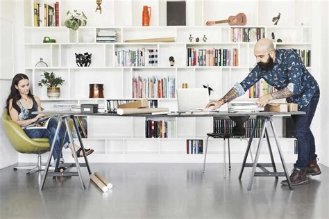 Architects Working At Home Office Stock Photo