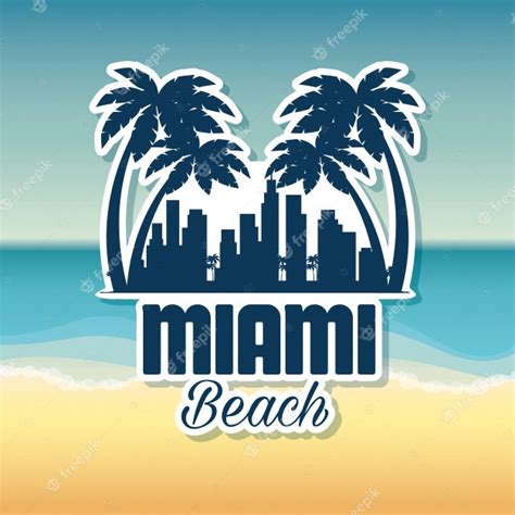 Miami Beach Cityscape Scene Vector Illustration Design Premium Vector