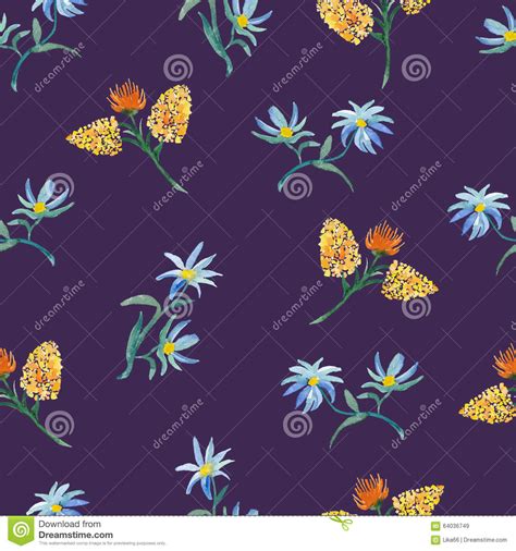 Download this premium vector about seamless floral pattern. Seamless Pattern With Watercolor Flowers Stock Vector ...