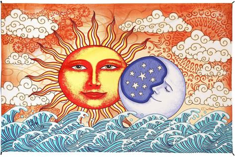 Dan Morris Celestial Sun And Moon Ocean Tapestry