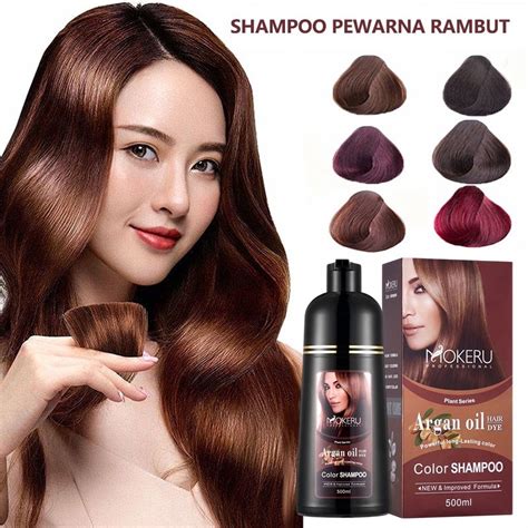 Jual Original Mokeru Shampoo Argan Oil Dye Hair Shampoo Semir Pewarna