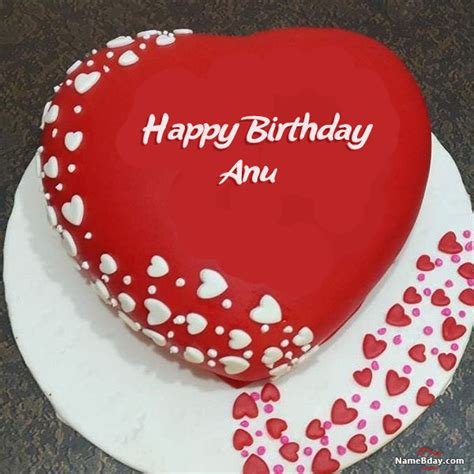 Happy Birthday Anu Image Of Cake Card Wishes