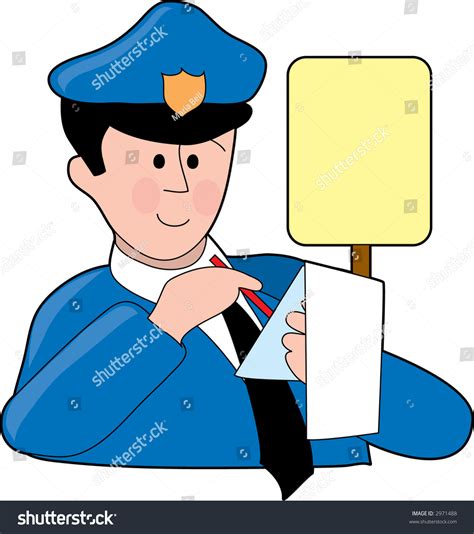 Policeman Writing A Traffic Ticket Stock Vector Illustration 2971488