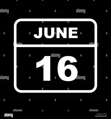 June 16th Date On A Single Day Calendar Stock Photo Alamy