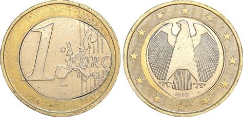 Deutschland Bundesrepublik 1 Euro Fehlprägung 2002 G Spiegelei Ss Vz