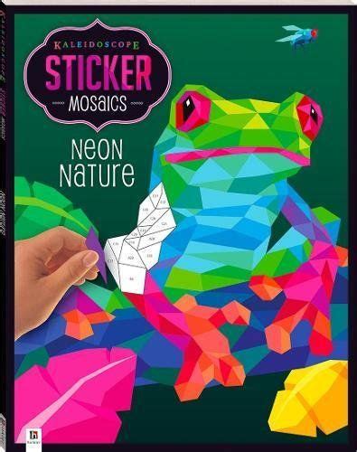 Kaleidoscope Sticker Mosaics Neon Nature Sticker Art Coloring Books