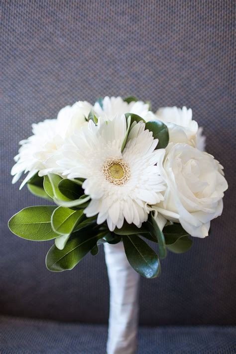 White Gerbera Daisy Bridal Bouquet