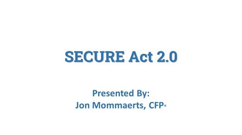 Secure Act Youtube