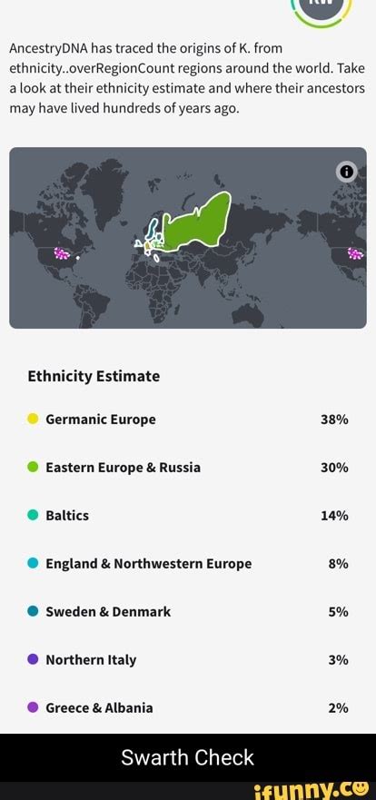 Ancestrydna Has Traced The Origins Of K From Ethnicity Overregioncount Regions Around The World